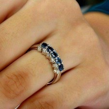 2Ct Round LabCreated Sapphire Solitaire Engagement Ring 14K White Gold Plated