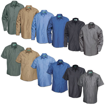 Reed Work Shirt Short Long Sleeve Button Up 100% Cotton Industrial Uniform #S