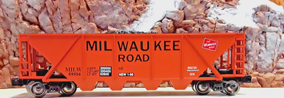 #ad Menards O Scale MILWAUKEE ROAD 4 Bay Hopper Car MILW 69954 with Load AA 980 $18.00