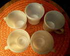 Vintage Federal White Milk Glass D Handle Coffee Cup Mug Lot 5 Anchor Hocking — photo 7