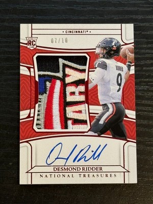 2022 National Treasures Patch (sic!) Autograph RPA Red #51 Desmond Ridder RC /10
