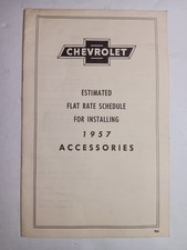 Vintage 1957 Chevrolet Accessories Estimated Flat Rate Schedule Booklet Original Vintage 1957 Chevrolet Accessories Estimated Flat Rate Schedule Booklet Original