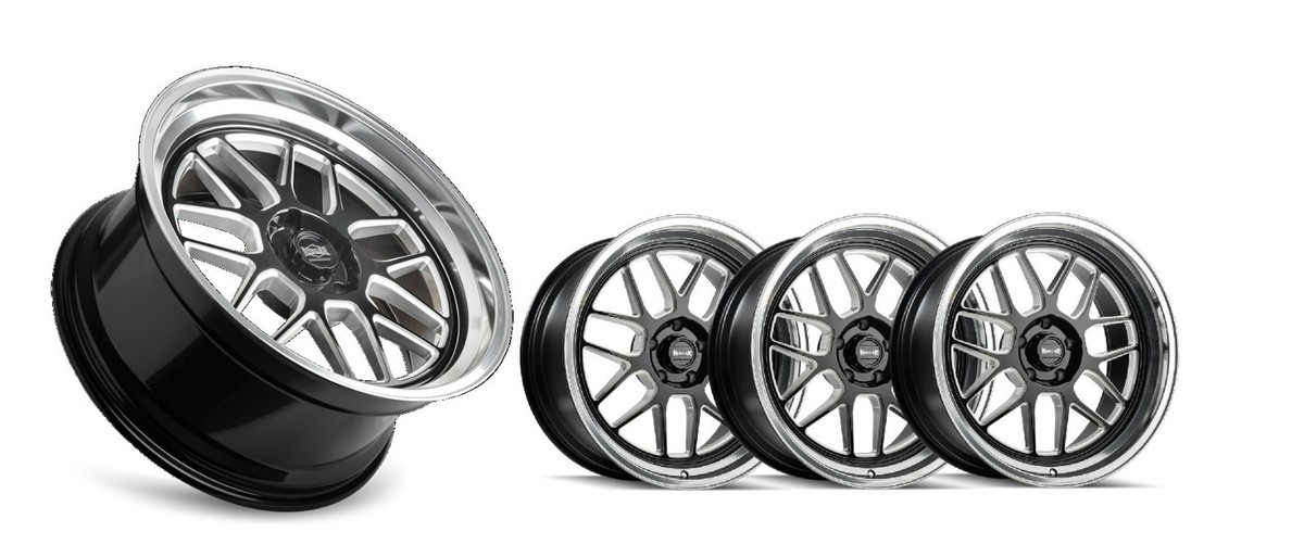 Black Milled 20x10 20x8.5 Ridler Weld 611 Wheel Tire Package 5x127