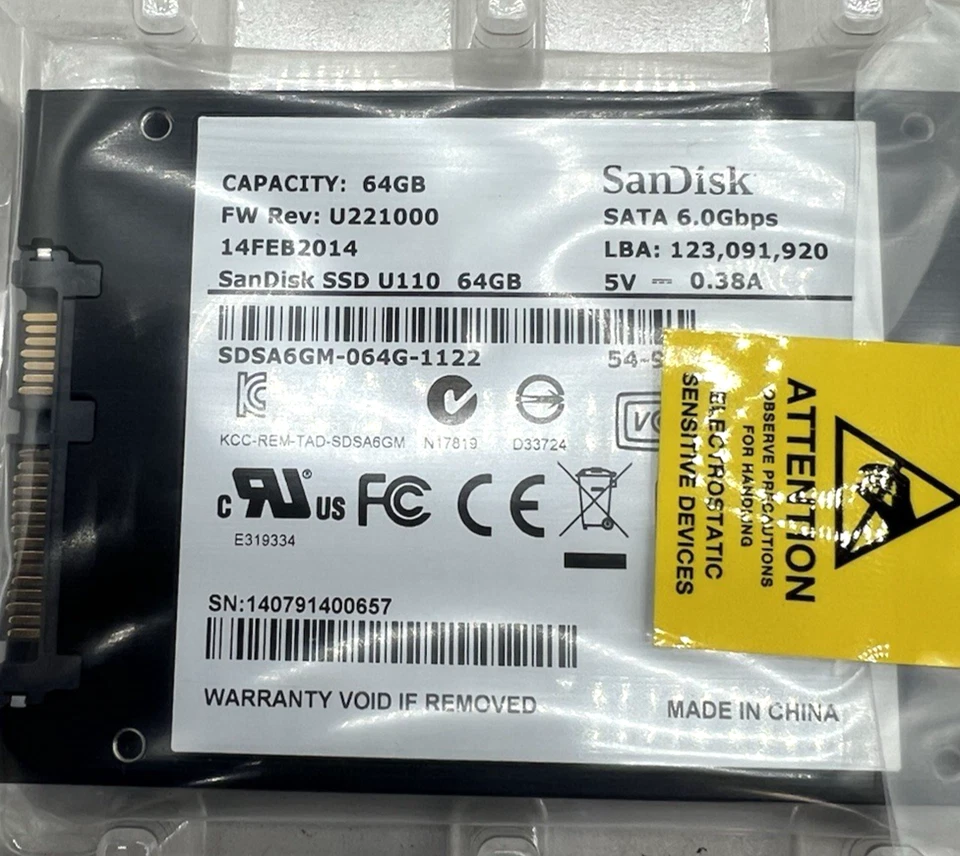 SANDISK 64GB U110 2.5 SSD DRIVE-SDSA6GM-064G-1122 - Image 4 of 4