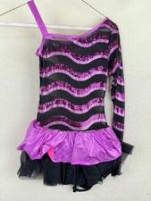 Curtain Call Costumes Dress Girls 13 Pink Sequin One Shoulder Tutu Dance Costume