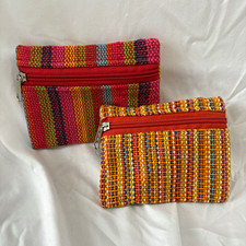 Multicolor Woven Fabric Makeup Bag Pouch Set ...