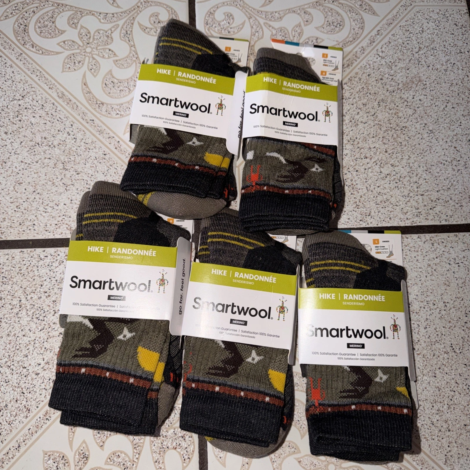 Smartwool Merino Hike Large Tige Mid Crew Light Cushion Set Of 5