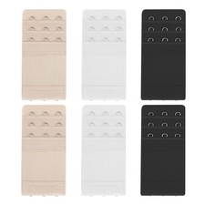 6 Pieces Bra Extenders 3 Hooks 3 Hook Women's Elastic Large, Multi