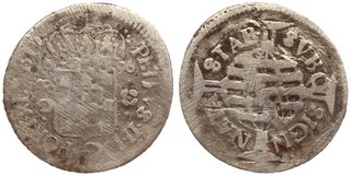 Brazil 80 Reis 1696 Pedro II Silver