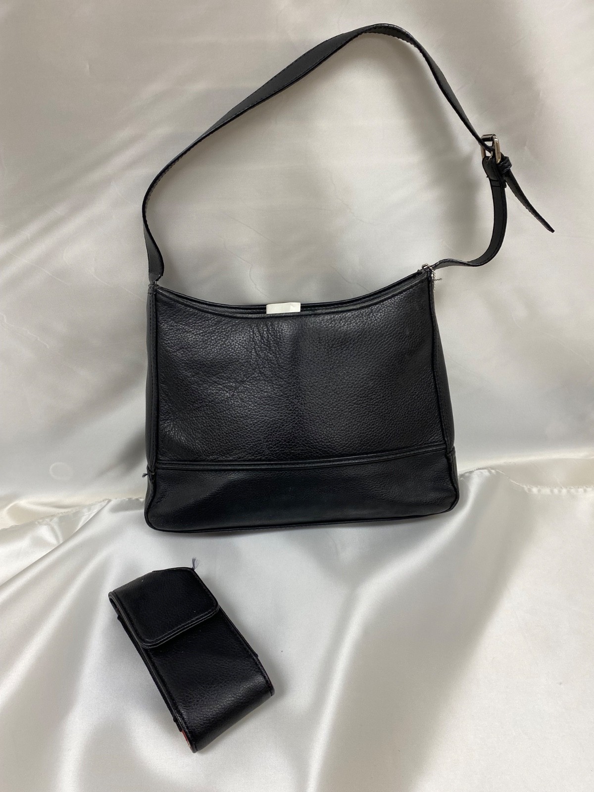 Tommy Hilfiger purse handbag Black leather red lining
