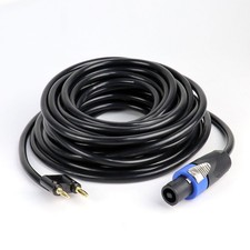30 Feet Banana Dual Tip Plug to Speakon Male Cable with Twist Lock Amp Wire Cord