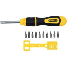 STANLEY 0-68-010 Multibit Ratchet Screwdriver + 10 Bits One size 