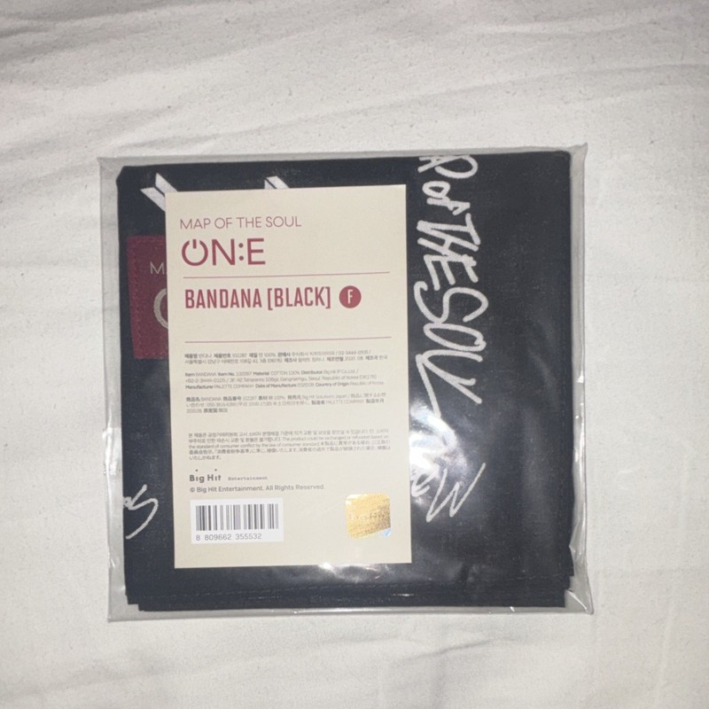 BTS Map of the Soul ON:E Official Merchandise Bandana - Black