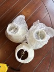 3 Lampshades For Chandelier Bulbs. Ivory. Gold Hardware. — photo 10