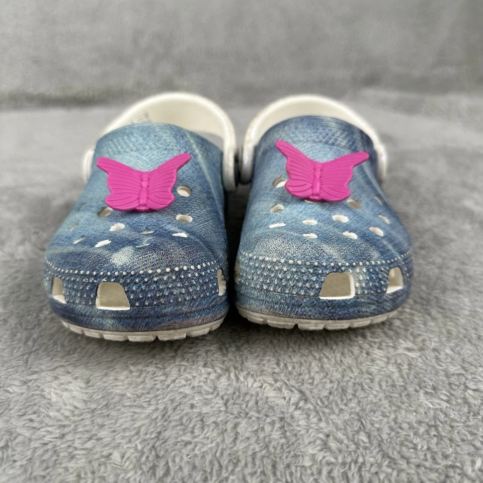 Crocs ребенка ясельного возраста сабо обуви C8 джинсовой ткани печати - Изображение 3 из 4