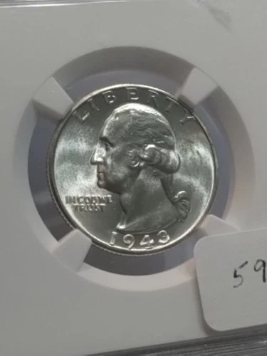 1943 D SILVER WASHINGTON QUARTER MINT STATE 64 MS 64 NGC