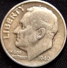 1949-D Roosevelt 90% Silver 10 Cent Dime Coin--#2