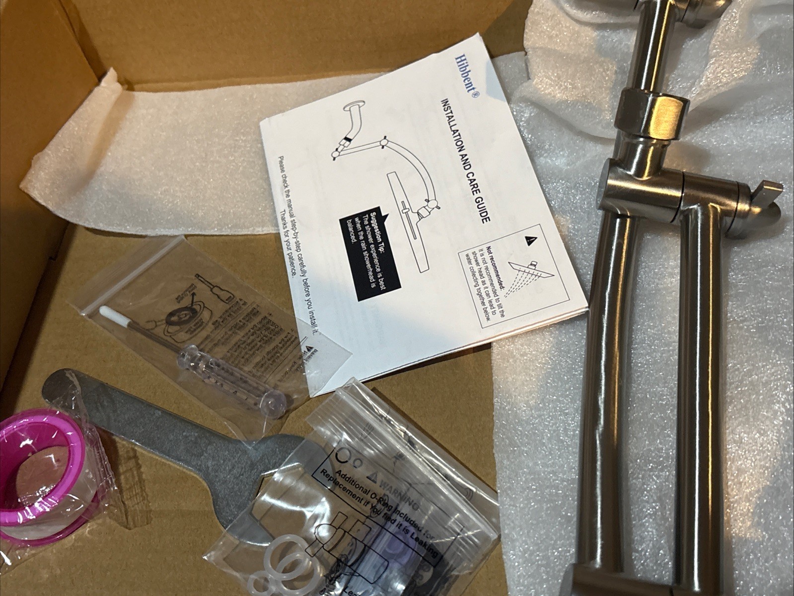 Hibbent 5 Spray Modes Shower Head 13'' High Pressure Rain Shower Head Bathroom