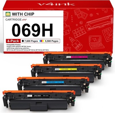  Toner Cartridges High Capacity Compatible Replacement for Canon 069H 069 Works 