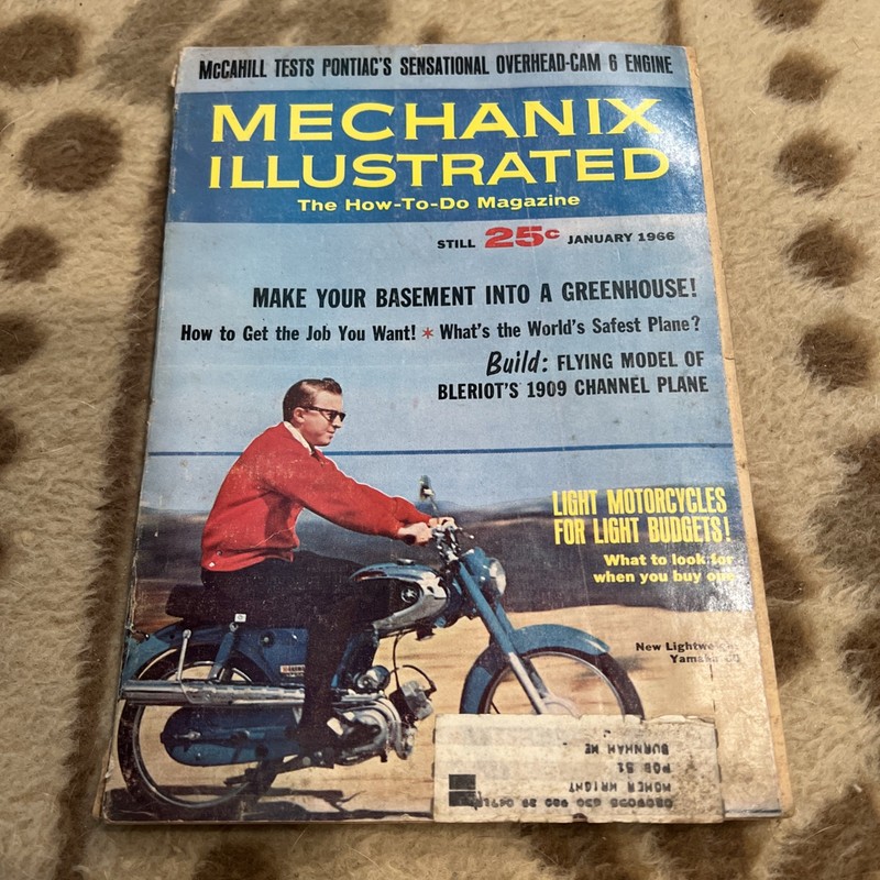 Mechanix Illustrated Magazine - January 1966  Yamaha 60 Motorcycle