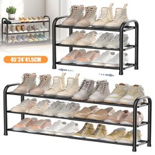 Shoe Rack 3 Tier Extendable Storage Organiser Hallway Tidy Wardrobe Space Saver