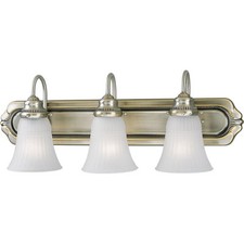 Colonial Silver Finish Bathroom Bath Vanity 3 Light Progress Lighting P3009-43