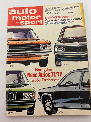 AUTO MOTOR & SPORT 14/1971 - BMW 2002 - VW 1302S - Renault 16TL - 24h Le Mans