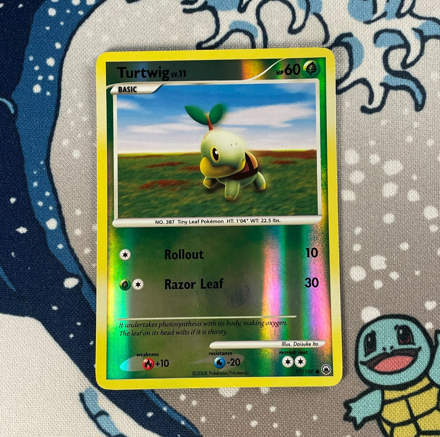Turtwig 77/100 Reverse Holo Diamond & Pearl Majestic Dawn Pokemon TCG 2008 NM/LP
