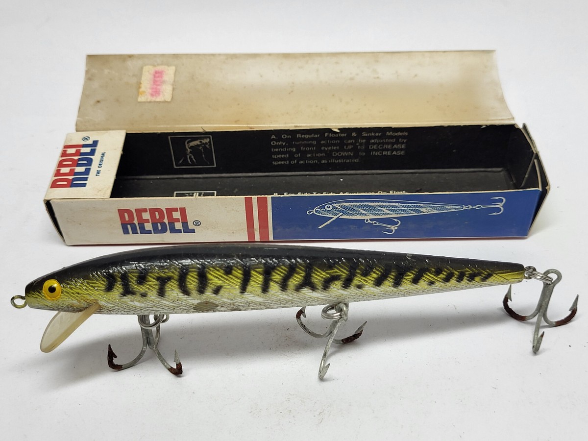 best rebel fishing lures P-70 POP-R LURE  OLE BASS The Rebel Value Minnow Jerkbait is another great lure from Rebel for shallow water conditions Vintage REBEL Fishing Lure #S-1316