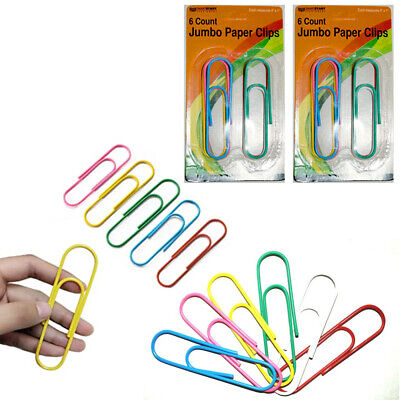 Assorted Colors School and Office Pack of 12 Jumbo Paper Clips for Home Assorted Colors School and Office Pack of 12 Jumbo Paper Clips for Home