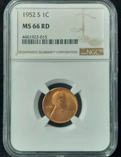 1952-S Lincoln Wheat Cent NGC MS66RD