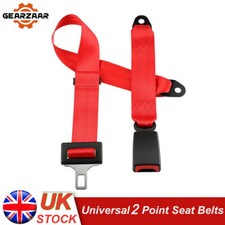 Universal RETRACTABLE RED LAP BELT. 28 CM WEBBED BUCKLE END. VAT INC. UK