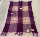 Heather Glen 50% Mohair / 50 % Wool Fringed Afghan Throw Blanket 115 cm x 75 cm