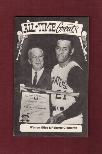 Warren Giles / Roberto Clemente 1973 TCMA All-Time Greats card