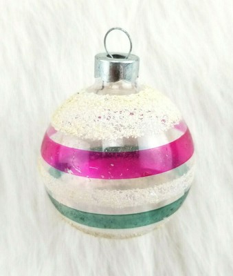 Vintage Unsilvered Shiny Brite Striped Mercury Glass Christmas