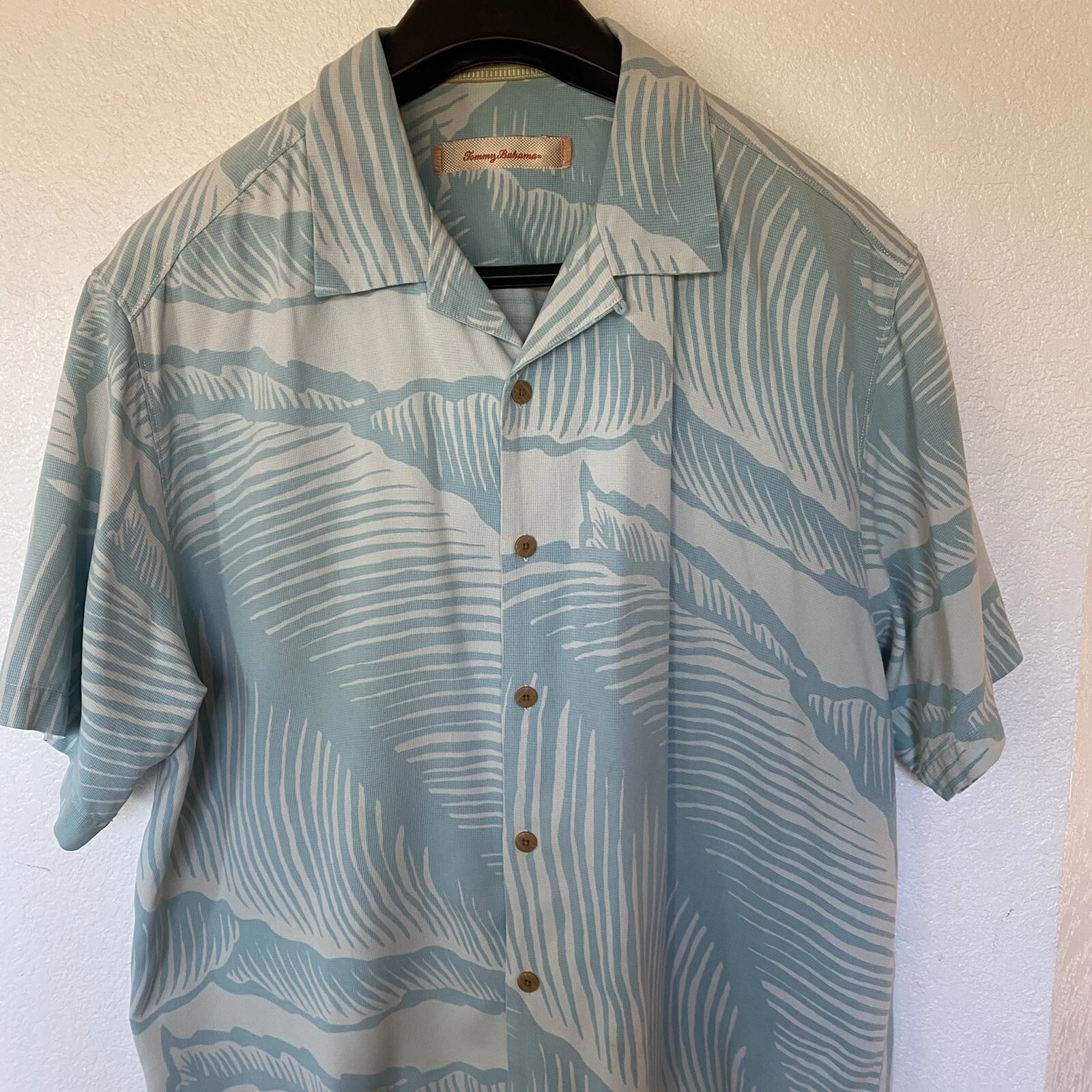 Tommy Bahama Men’s Silk Hawaiian Theme Print Short Sleeve Button Shirt Size XL