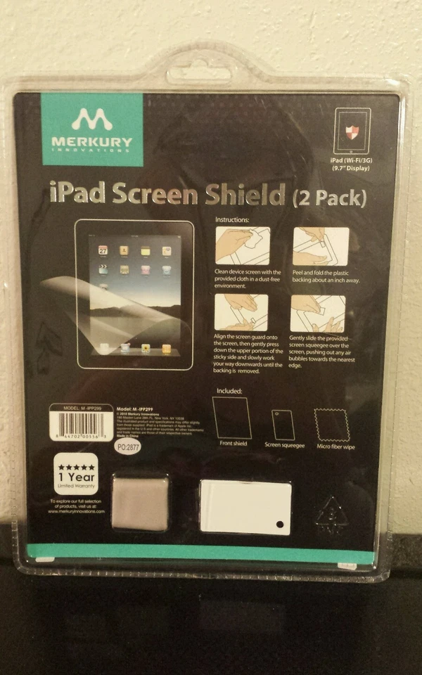 MERKURY INNOVATIONS iPad Screen Shield (2 Pack) 9.7" Display New/Sealed - Image 2 of 3