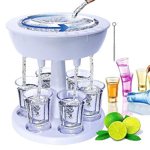 6 Shot Pourer Glass Dispenser and Holder, Shot Dispenser with Six 2 Oz