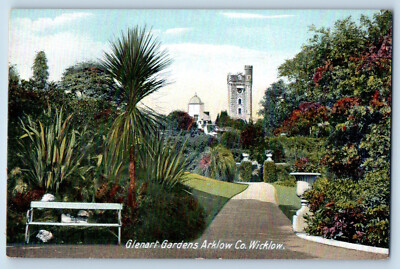 Arklow County Wicklow Ireland Postcard Glenart Gardens c1910 Antique