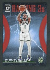 2023-24 DAMIAN LILLARD 25/99 PANINI DONRUSS OPTIC RAINING 3S RED