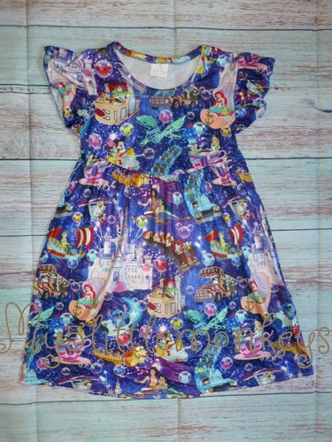 NEW Boutique Disneyland Girls Sleeveless Pearl Dress 18M 2T 3T 4T 5-6 6-7 7-8 - Picture 5 of 16