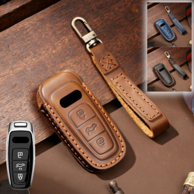 Genuine Leather Car Key Case Cover For Audi B6 A1 A2 A3 A4 A5 A6 A7 A8 A4L A6L