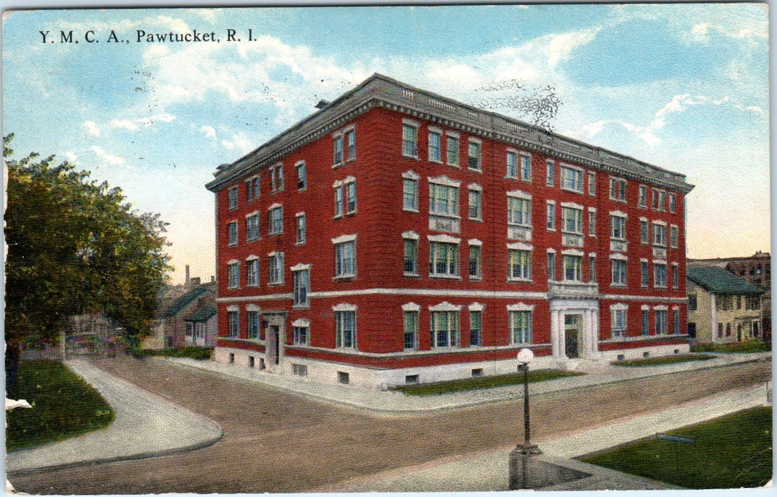 PAWTUCKET, RI Rhode Island YMCA Building Street Scene 1915 Postcard eBay