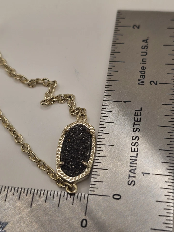 Pulsera Kendra Scott Gris Elaina Cadena Ajustable Drusy Latón Chapado en Oro 14k Foto 4 de 4