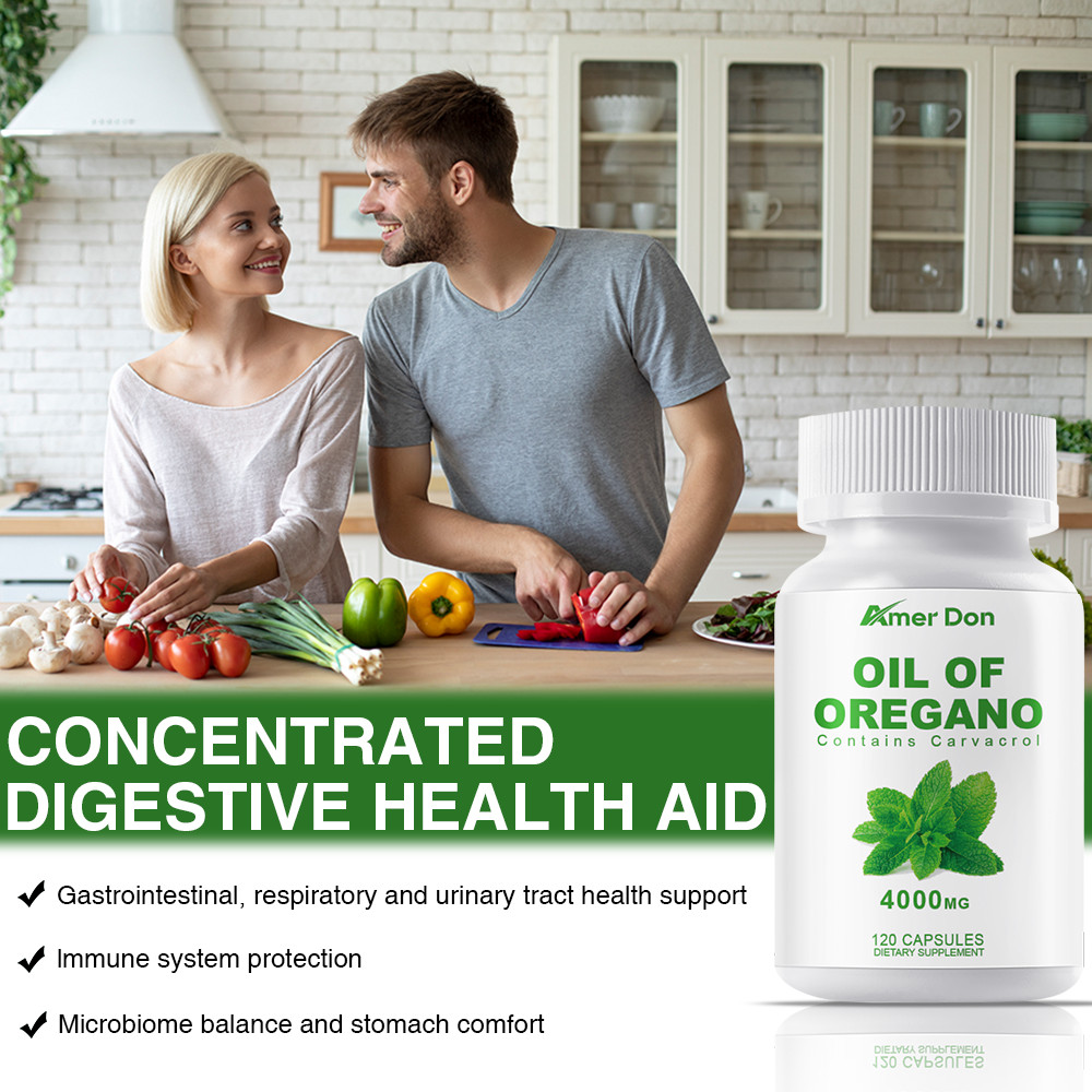 Oregano Oil 4000mg per Serving Contains Carvacrol 120 Capsules by AmerDon