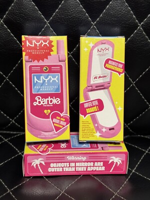 NYX x Barbie The Movie Limited Edition Flip Phone Compact Mirror - NEW IN BOX