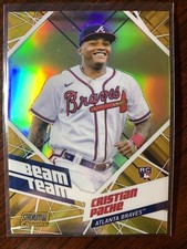 2021 Topps Stadium Club Chrome Cristian Pache Beam Team Gold Refractor #/50 RC