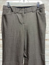 Express Editor Slim Leg Woman Tweed Look Dress Pants Brown 8R Hemmed to 28in