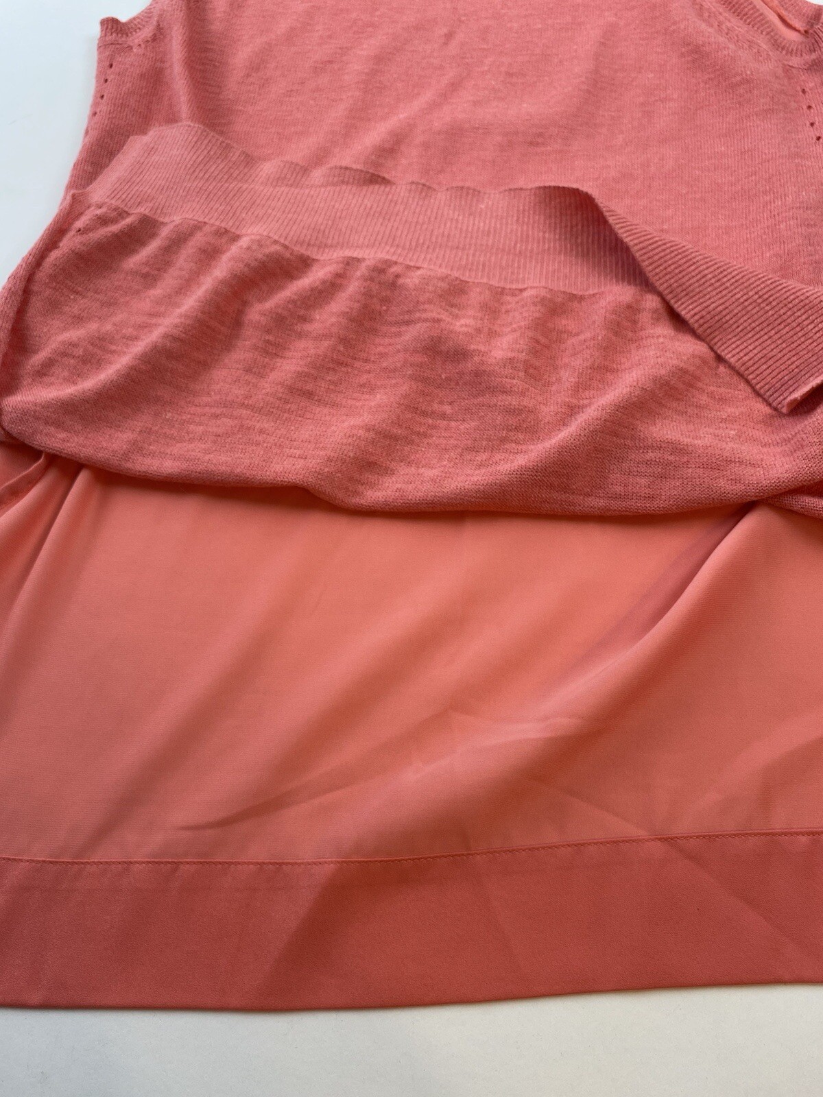 tommy hilfiger womens long sleeveless sweater, dress size M coral thumbnail 8