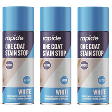 3 X 400ML Stain Stop One Coat Blocker Aerosol Spray Mould Prevention Paint